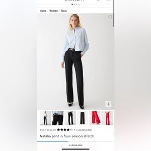 J crew womens size 10 black Natalia four season stretch gentle wide leg pant NWT